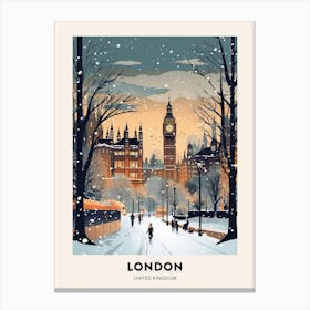 Winter Night  Travel Poster London United Kingdom 1 Canvas Print