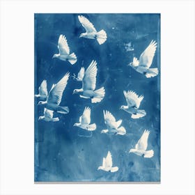 Doves In Flight 4 Canvas Print