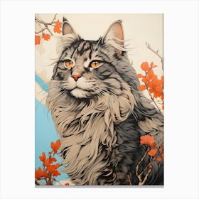 Cat In Autumn Canvas Print