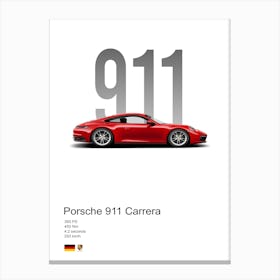 911 Carrera Porsche 1 Canvas Print