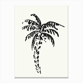 Black Palm Tree 2 Canvas Print