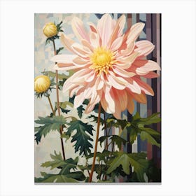 Dahlia 3 Flower Painting Canvas Print