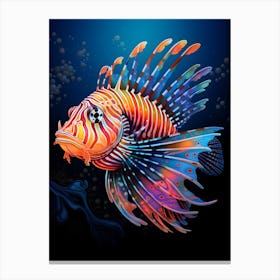 Colourful Lionfish Art Canvas Print