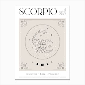 Scorpio Zodiac 1 Canvas Print