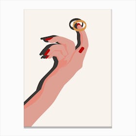 Hand with ring Canvas Print