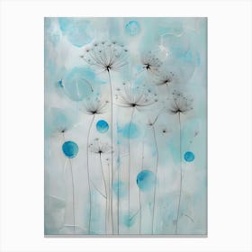 Tranquil Serenity: Dandelion Seeds Suspended in a Moment of Stillness Canvas Print