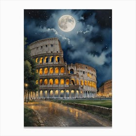 A Nighttime Reverie at the Colosseum Canvas Print