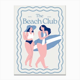 The Beach Club | Trendy Preppy Aesthetic Coastal Tropical 1 Canvas Print