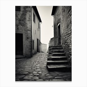 Cortona, Italy,  Black And White Analogue Photography  3 Canvas Print