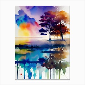 Watercolor Of Trees 5 Canvas Print