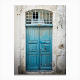 Blue old Greek door // Crete // Travel Photography Canvas Print