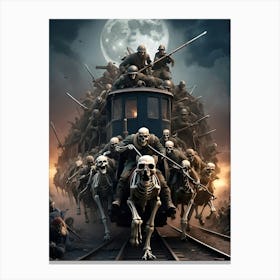 Skeleton Train Canvas Print