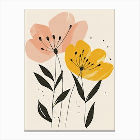 Konya Flower Market Boho Minimalist Style Canvas Print