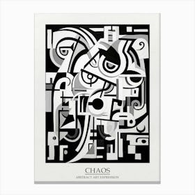 Chaos Abstract Black And White 5 Poster Canvas Print