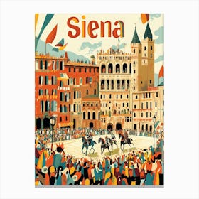 Aihrgdesign A 1970s Inspired Travel Poster For Siena Depictin 12f956f0 A9b5 4397 8c90 Ea1497db9534 0 Canvas Print