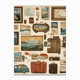 Collection Of Travel Items Canvas Print