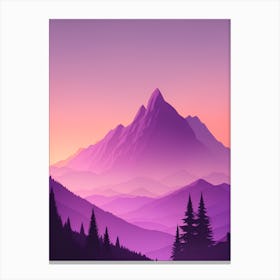 Misty Mountains Vertical Composition In Purple Tone 72 Canvas Print