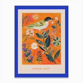 Spring Birds Poster Chimney Swift 3 Canvas Print