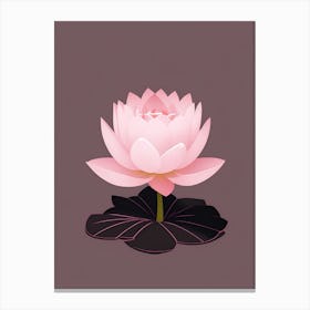 A Pink Lotus In Minimalist Style Vertical Composition 66 Canvas Print