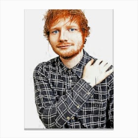 Singer Ed Sheeran Colorful Canvas Print