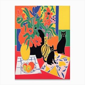 Cats And Flowers Style Henri Matisse Canvas Print