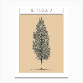 Poplar Tree Minimalistic Drawing 4 Poster Canvas Print