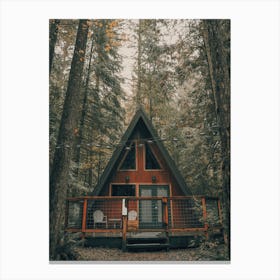 Autumn Forest Cabin Canvas Print