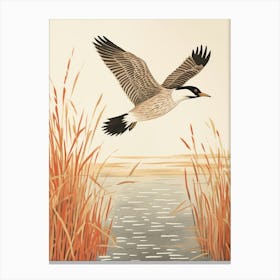 Bird Illustration Grebe 3 Canvas Print