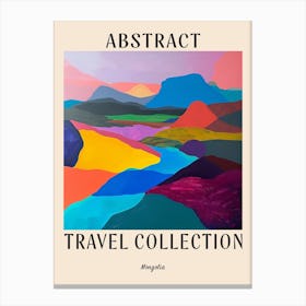 Abstract Travel Collection Poster Mongolia 2 Canvas Print