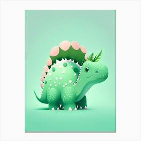 Styracosaurus Cute Mint Dinosaur Canvas Print