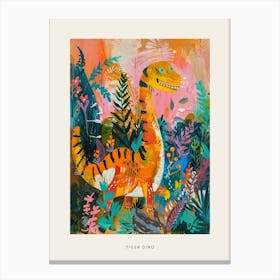 Abstract Tiger Dinosaur Painting Poster Canvas Print