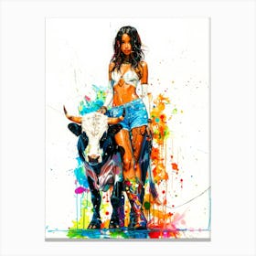 Pet Bull Model 3 - Cowgirl Love Canvas Print
