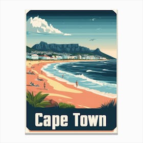 Aihrgdesign A Retro Travel Poster For Cape Town Featuring The Fa40e17f C0fc 4046 B7a1 3dfc087a8b34 3 Canvas Print