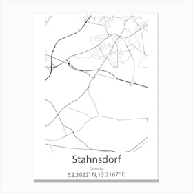 Stahnsdorf,Germany Minimalist Map Canvas Print