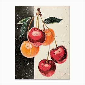 Art Deco Abstract Cherries Canvas Print
