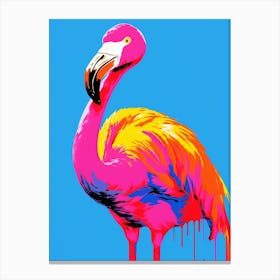 Andy Warhol Style Bird Flamingo 3 Canvas Print