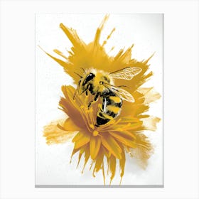 Bee On A Flower 2 Canvas Print