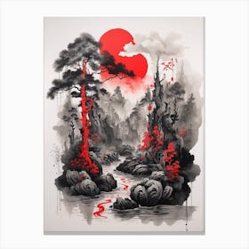 Asian Ink Painting Canvas Print