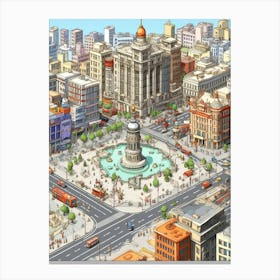 Takism Square Meydan Pixel Art 3 Canvas Print
