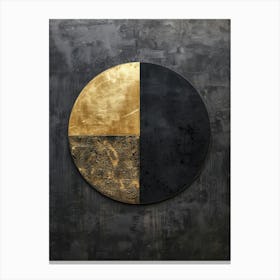 Black And Gold Circle Canvas Print