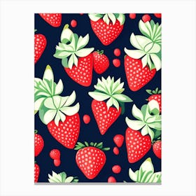 Strawberry Repeat Pattern, Fruit, Comic 1 Canvas Print