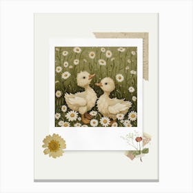 Scrapbook Ducklings Fairycore Painting 7 Canvas Print