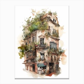 Palermo Buenos Aires Neighborhood, Watercolour 2 Canvas Print