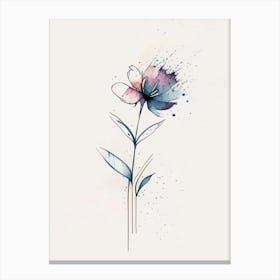 Flower Symbol 1 Minimal Watercolour Canvas Print