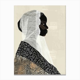 African Woman In Veil Canvas Print