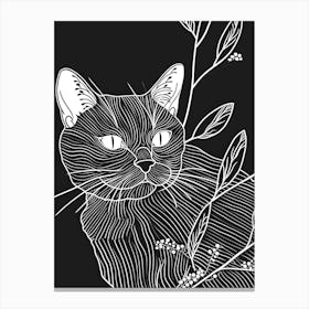 British Shorthair Cat Minimalist Illustration 4 Canvas Print
