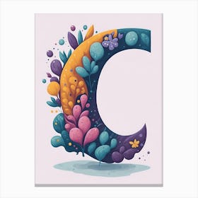 Colorful Letter C Illustration 15 Canvas Print