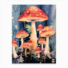 Mushroom Watercolour 7 Canvas Print