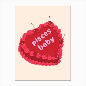 Pisces Baby Zodiac Cake Canvas Print