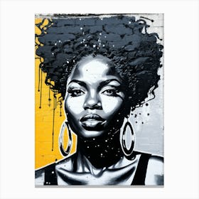 Graffiti Mural Of Beautiful Black Woman 39 Canvas Print